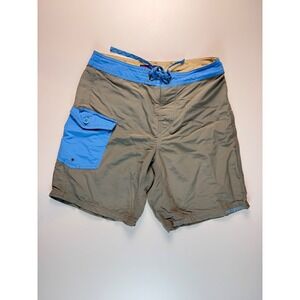 Patagonia Mens Board Shorts Gray Blue Swim Trunks Size 29 Cargo Pocket
